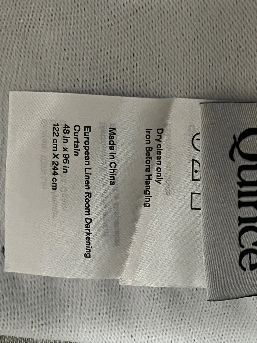 Quince European Linen Room Darkening Curtain Panel in Sage 48x96